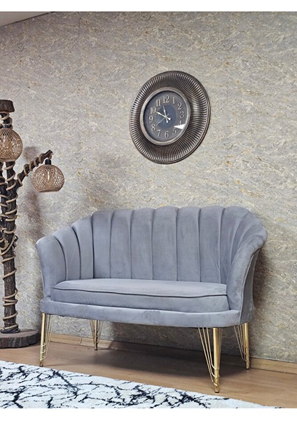 Ikili Istiridye Gold Kaplama Telli Ayak Çay Seti Koltuk Tekli Berjer , Ikili Berjer Koltuk Gri Renk 110 x 48 Boyut/ebat modelleri