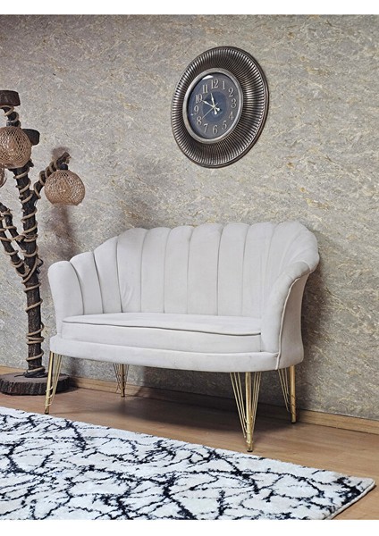 Ikili Istiridye Gold Kaplama Telli Ayak Çay Seti Koltuk Tekli Berjer , Ikili Berjer Koltuk Krem Renk 110 x 48 Boyut/ebat fiyatları
