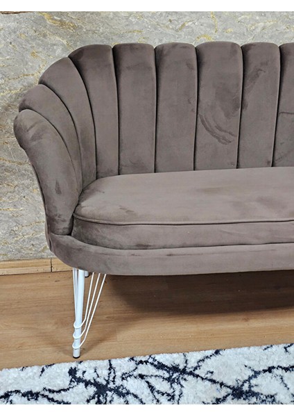 Ikili Istiridye Beyaz Boyalı Telli Ayak Çay Seti Koltuk Tekli Berjer , Ikili Berjer Koltuk Kahverengi Renk 110 x 48 Boyut/ebat fırsatları