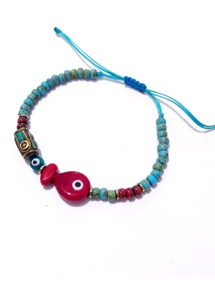 Hematit Doğaltaşlı Kırmızı Murano Cam Balık Nepal ve Miyuki Round Boncuklu Bileklik fiyatları