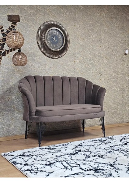 Ikili Istiridye Siyah Boyalı Telli Ayak Çay Seti Koltuk Tekli Berjer , Ikili Berjer Koltuk Kahverengi Renk 110 x 48 Boyut/ebat fiyatları