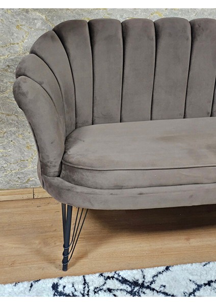 Ikili Istiridye Siyah Boyalı Telli Ayak Çay Seti Koltuk Tekli Berjer , Ikili Berjer Koltuk Kahverengi Renk 110 x 48 Boyut/ebat fırsatları