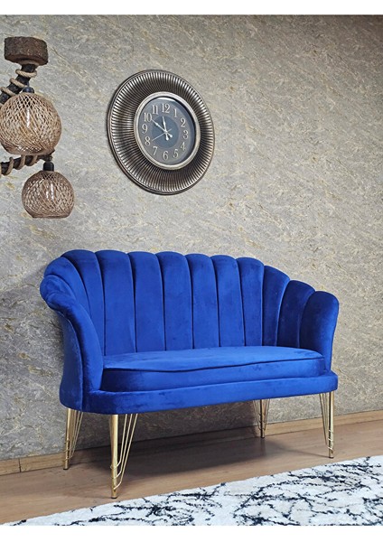 Ikili Istiridye Gold Kaplama Telli Ayak Çay Seti Koltuk Tekli Berjer , Ikili Berjer Koltuk Mavi Renk 110 x 48 Boyut/ebat fiyatları