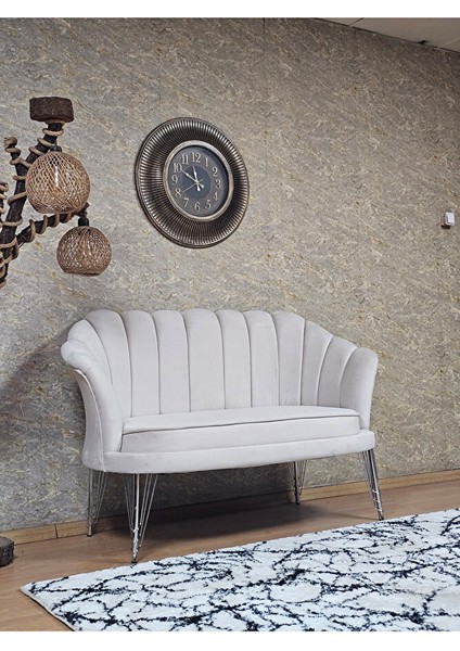 Ikili Istiridye Krom Kaplama Telli Ayak Çay Seti Koltuk Tekli Berjer , Ikili Berjer Koltuk Krem Renk 110 x 48 Boyut/ebat fiyatları