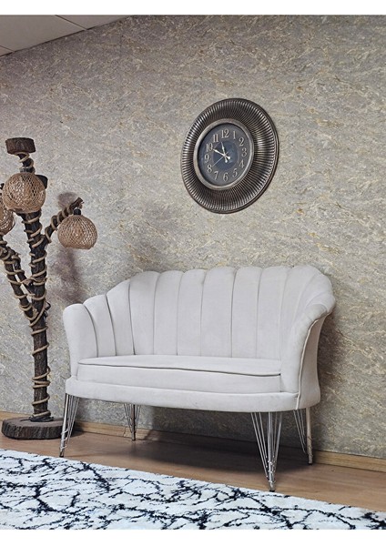 Ikili Istiridye Krom Kaplama Telli Ayak Çay Seti Koltuk Tekli Berjer , Ikili Berjer Koltuk Krem Renk 110 x 48 Boyut/ebat modelleri