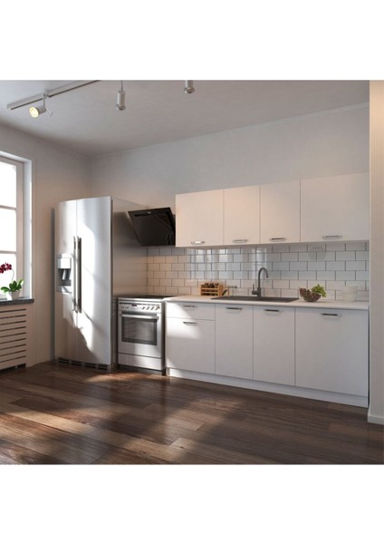 Hazır Mutfak Dolabı 200 cm - Beyaz– Tezgah Dahil fırsatları