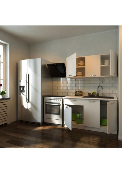 Eftalya Hazır Mutfak Dolabı 140 cm - Tezgah Dahil - Beyaz fiyatları