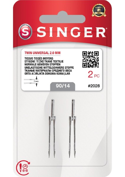 Çift Iğne 2mm. (2'li Blister/14 No.)