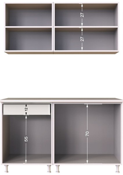 Inci Hazır Mutfak Dolabı 140 cm - Tezgah Dahil - Ceviz fırsatları