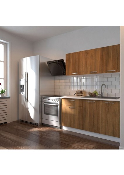 Inci Hazır Mutfak Dolabı 140 cm - Tezgah Dahil - Ceviz indirimleri