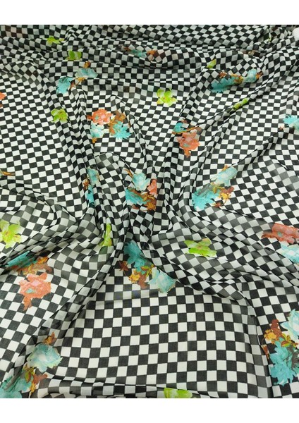 Dama Çiçek Desenli Şifon En: 150 fiyatları