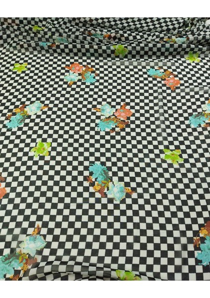 Dama Çiçek Desenli Şifon En: 150 modelleri