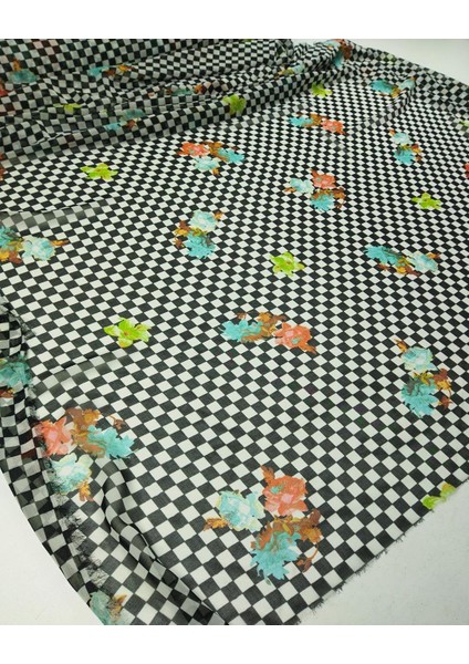 Dama Çiçek Desenli Şifon En: 150 indirimleri