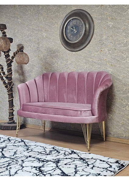 Ikili Istiridye Gold Kaplama Telli Ayak Çay Seti Koltuk Tekli Berjer , Ikili Berjer Koltuk Pembe Renk 110 x 48 Boyut/ebat modelleri