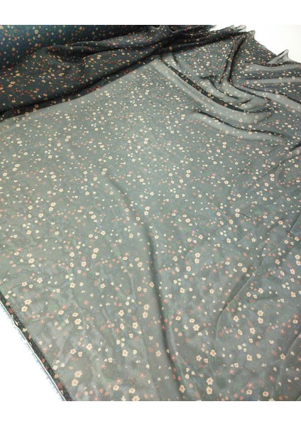 Tek En Koyu Lacivert Çiçekli Şifon En: 100 indirimleri