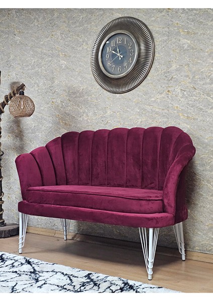 Ikili Istiridye Beyaz Boyalı Telli Ayak Çay Seti Koltuk Tekli Berjer , Ikili Berjer Koltuk Bordo Renk 110 x 48 Boyut/ebat modelleri