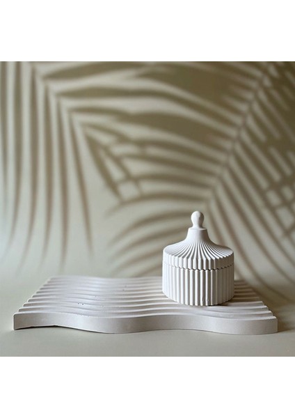 2'li Dalgalı Sunum Tepsisi ve Kapaklı Takı Kutusu Seti