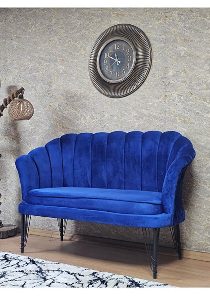 Ikili Istiridye Siyah Boyalı Telli Ayak Çay Seti Koltuk Tekli Berjer , Ikili Berjer Koltuk Mavi Renk 110 x 48 Boyut/ebat modelleri