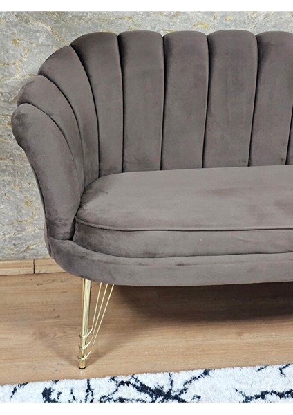 Ikili Istiridye Gold Kaplama Telli Ayak Çay Seti Koltuk Tekli Berjer , Ikili Berjer Koltuk Kahverengi Renk 110 x 48 Boyut/ebat fırsatları