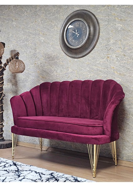 Ikili Istiridye Gold Kaplama Telli Ayak Çay Seti Koltuk Tekli Berjer , Ikili Berjer Koltuk Bordo Renk 110 x 48 Boyut/ebat modelleri