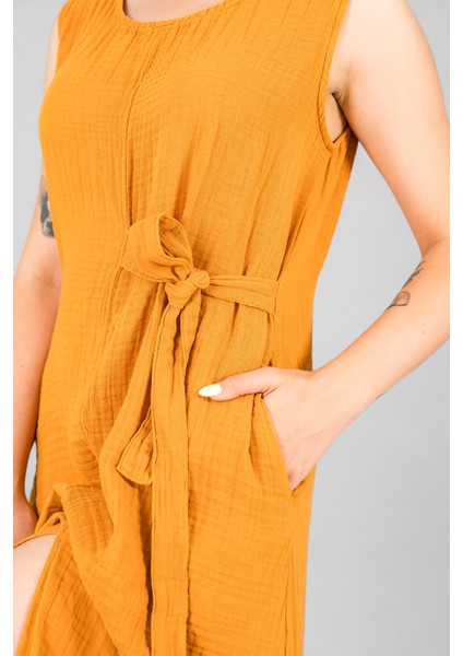 Müslin Kadın Önden Bağlamalı Elbise