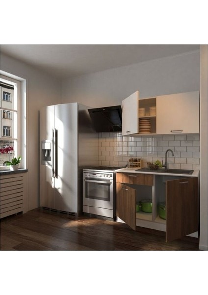 Adel Hazır Mutfak Dolabı 120 cm Tezgah Dahil - Ceviz Beyaz fiyatları