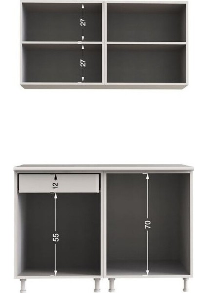 Adel Hazır Mutfak Dolabı 120 cm Tezgah Dahil - Ceviz Beyaz indirimleri