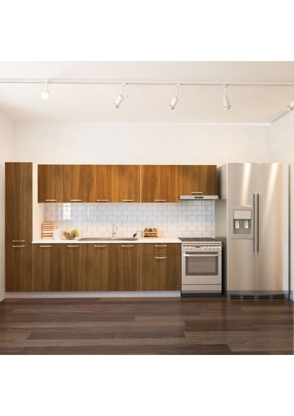 Yasmnne Hazır Mutfak Dolabı Kiler Dahil 320CM–CEVIZ– Tezgah Dahil