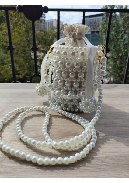 El Örmesi - Inci Zarafetiyle Silindir El ve Askılı Çanta - Günlük ,özel Gün (Nikah,düğün) fırsatları
