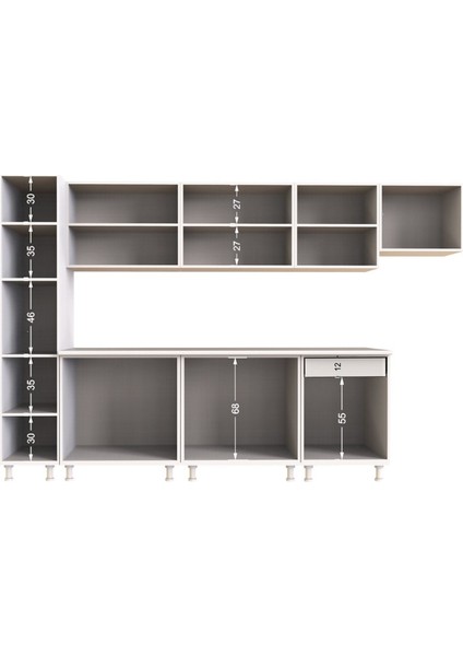 Turna Hazır Mutfak Dolabı Kiler Dahil 320CM-BEYAZ- Tezgah Dahil modelleri