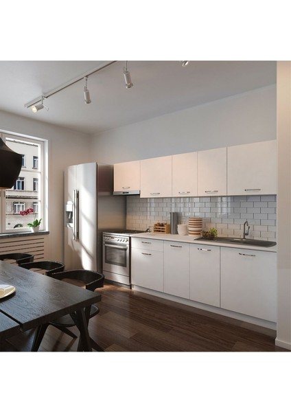 Nihal Hazır Mutfak Dolabı 260 cm – Tezgah Dahil - Beyaz