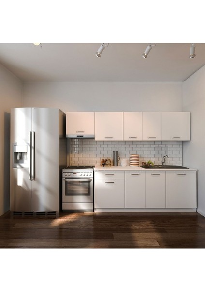 Nihal Hazır Mutfak Dolabı 260 cm – Tezgah Dahil - Beyaz indirimleri