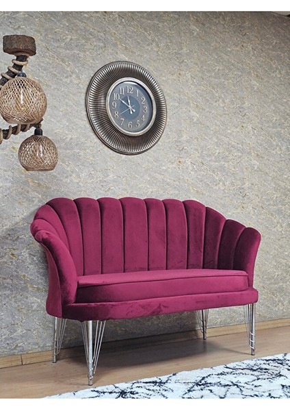 Ikili Istiridye Krom Kaplama Telli Ayak Çay Seti Koltuk Tekli Berjer , Ikili Berjer Koltuk Bordo Renk 110 x 48 Boyut/ebat fiyatları