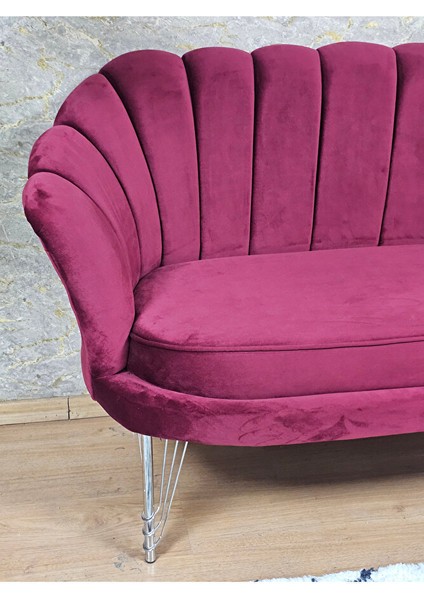 Ikili Istiridye Krom Kaplama Telli Ayak Çay Seti Koltuk Tekli Berjer , Ikili Berjer Koltuk Bordo Renk 110 x 48 Boyut/ebat fırsatları
