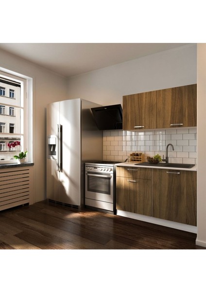 Selena Hazır Mutfak Dolabı 120 cm - Tezgah Dahil - Ceviz