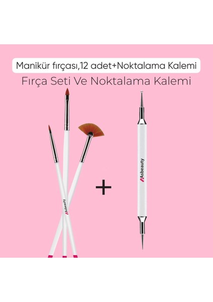 Jel Tırnak Resim Nail Art Tırnak Süsleme Makyaj Için Boyama Fırça Seti French Stamper Dot Kalem Set