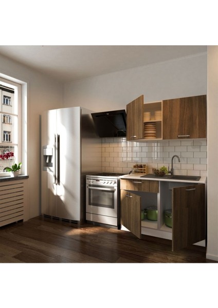 Selena Hazır Mutfak Dolabı 120 cm - Tezgah Dahil - Ceviz fiyatları