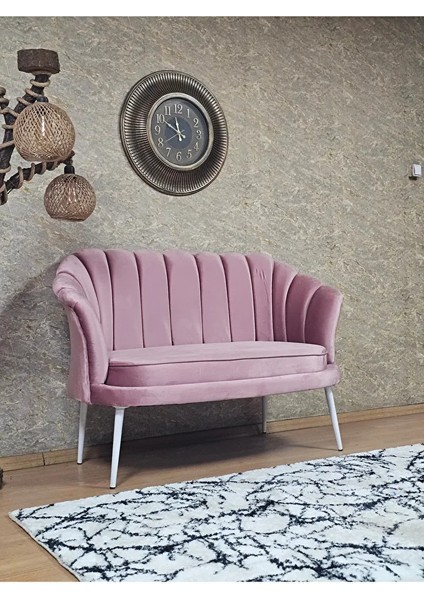Ikili Istiridye Beyaz Boyalı Sivriltme Ayak Çay Seti Koltuk Tekli Berjer , Ikili Berjer Koltuk Pembe Renk 110 x 48 Boyut/ebat fiyatları