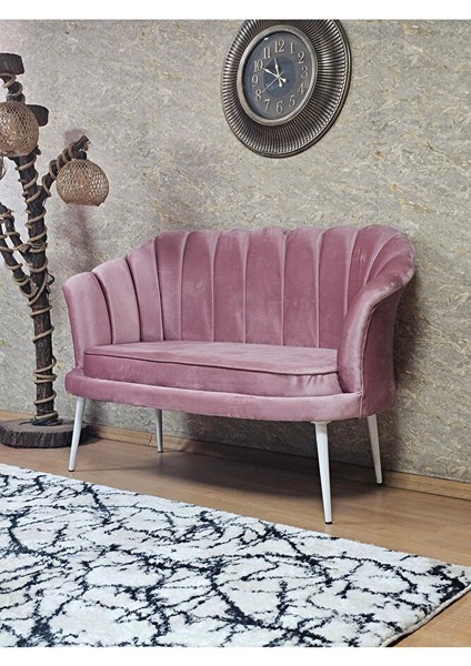 Ikili Istiridye Beyaz Boyalı Sivriltme Ayak Çay Seti Koltuk Tekli Berjer , Ikili Berjer Koltuk Pembe Renk 110 x 48 Boyut/ebat modelleri