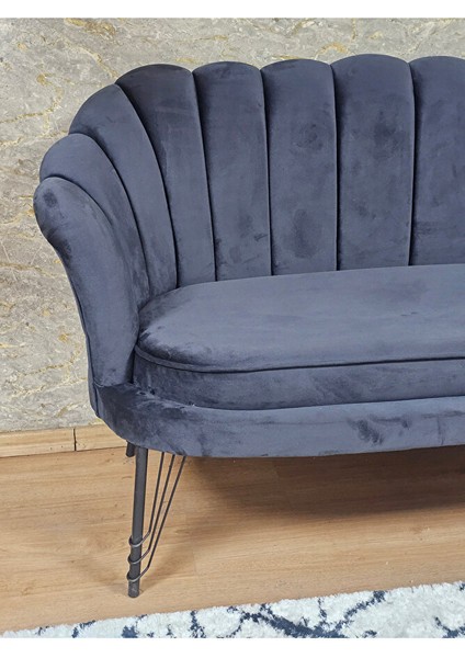 Ikili Istiridye Siyah Boyalı Telli Ayak Çay Seti Koltuk Tekli Berjer , Ikili Berjer Koltuk Füme Renk 110 x 48 Boyut/ebat fırsatları