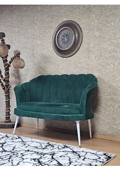 Ikili Istiridye Beyaz Boyalı Sivriltme Ayak Çay Seti Koltuk Tekli Berjer , Ikili Berjer Koltuk Yeşil Renk 110 x 48 Boyut/ebat modelleri