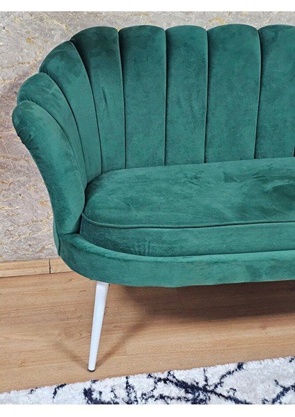 Ikili Istiridye Beyaz Boyalı Sivriltme Ayak Çay Seti Koltuk Tekli Berjer , Ikili Berjer Koltuk Yeşil Renk 110 x 48 Boyut/ebat fırsatları