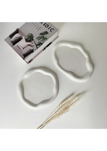 2'li Beyaz Dekoratif Beton Tabak Seti fiyatları