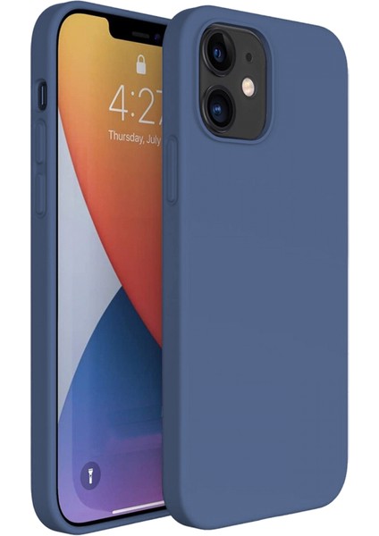 Apple iPhone 12 Mini 5.4'' İnce Mat Silikon Kılıf Lacivert