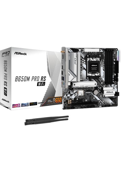 B650M Pro Rs Wıfı 7200MHZ Ddr5 Soket Am5 M.2 USB 3.2 HDMI Matx Anakart