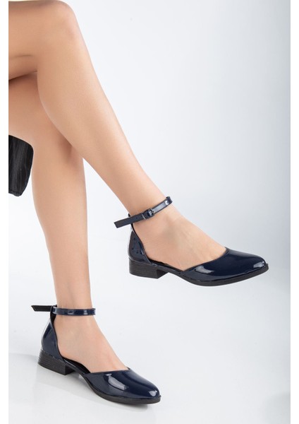 MaskButik Tilda Kısa Topuk Rugan Ayakkabı Lacivert fiyatları