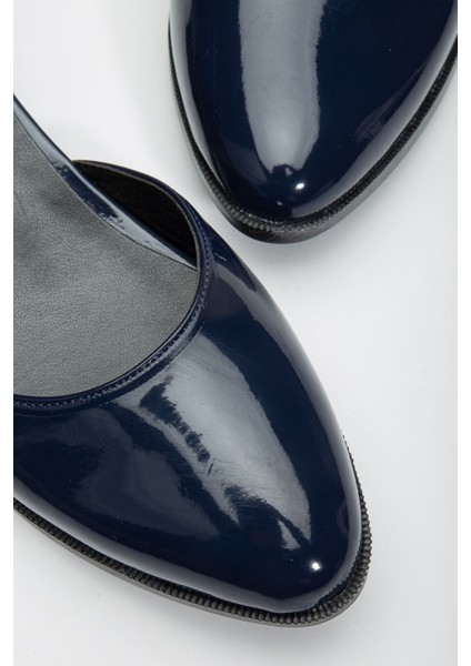 MaskButik Tilda Kısa Topuk Rugan Ayakkabı Lacivert indirimleri