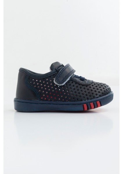 Unisex Çocuk Lacivert Deri Ortopedik Destekli İlk Adım Ayakkabı