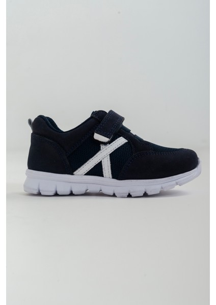 Unisex Çocuk Lacivert Deri Ortopedik Destekli Spor Ayakkabı