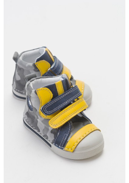 Erkek Çocuk Gri Hakiki Deri İlk Adım Bot